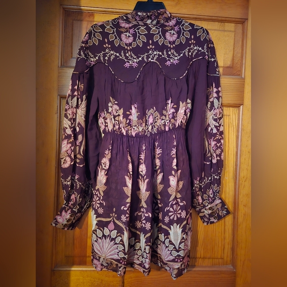 FARM Rio Burgundy Floral Long Sleeve Dress NWT Size Small - Picture 6 of 10